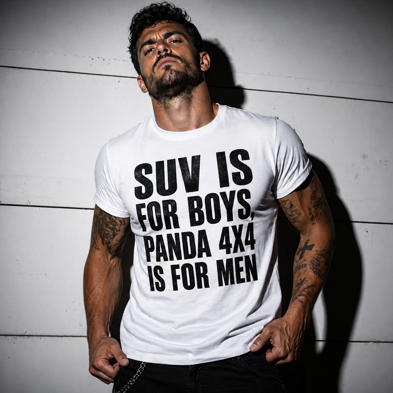 T-shirt SUV IS FOR BOYS, PANDA 4X4 IS FOR MEN