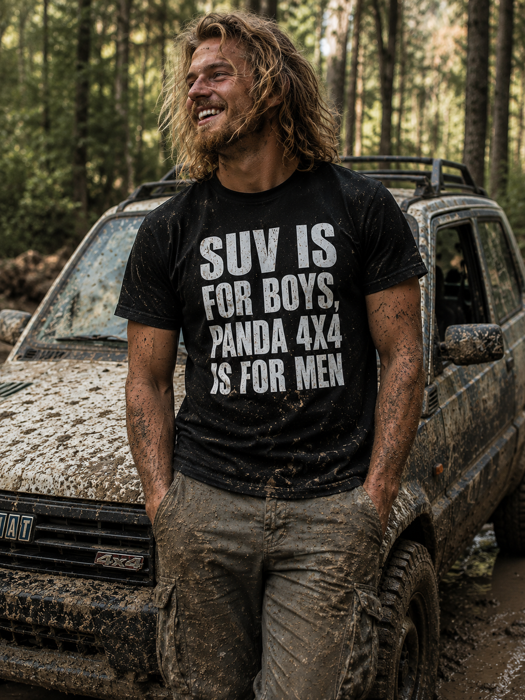 T-shirt SUV IS FOR BOYS, PANDA 4X4 IS FOR MEN