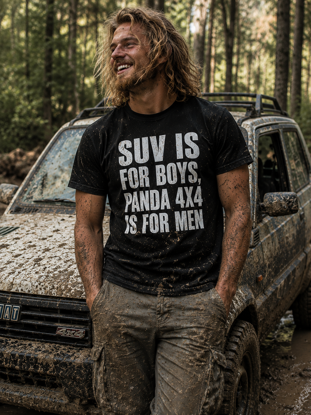T-shirt SUV IS FOR BOYS, PANDA 4X4 IS FOR MEN